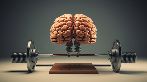 Foto fondo de levantamiento de pesas del cerebro humano