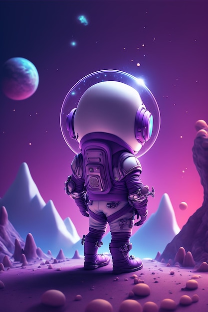 Fondo lindo pequeño astronauta