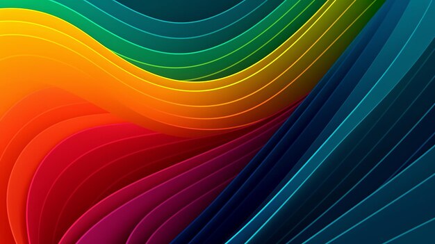 Fondo de línea color brillante en fondo claro Textura moderna naranja Fondo de lujo Fondo futurista abstracto Efecto de luz de línea azul curva