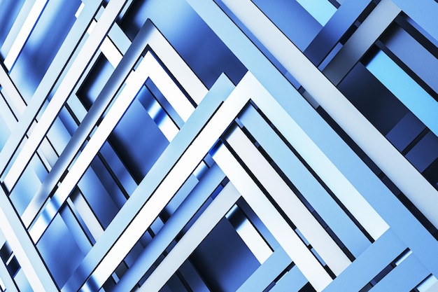 Fondo lineal azul abstracto Concepto de página de aterrizaje Renderización 3D
