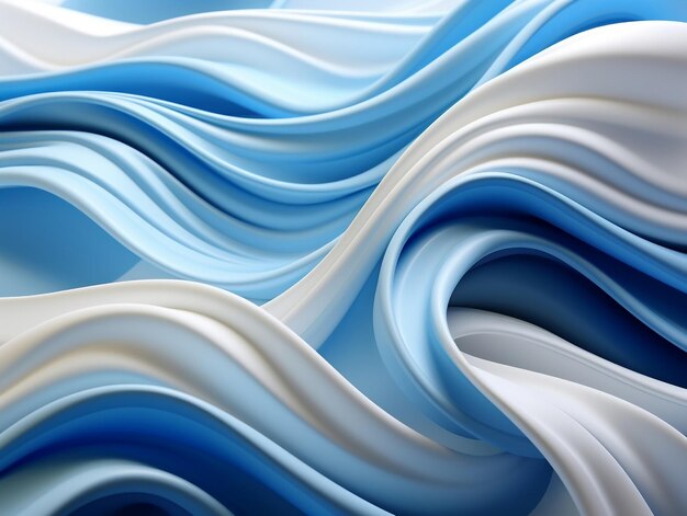 Fondo de líneas de onda abstractas azules y blancas