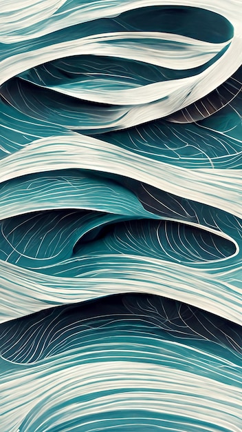 Fondo de líneas de onda que fluye abstracto Elementos de diseño Ilustración 3D