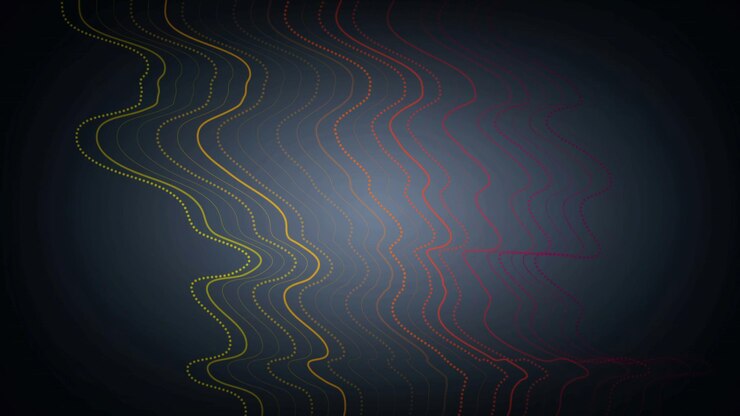 Foto fondo de líneas punteadas abstractas onduladas y coloridas