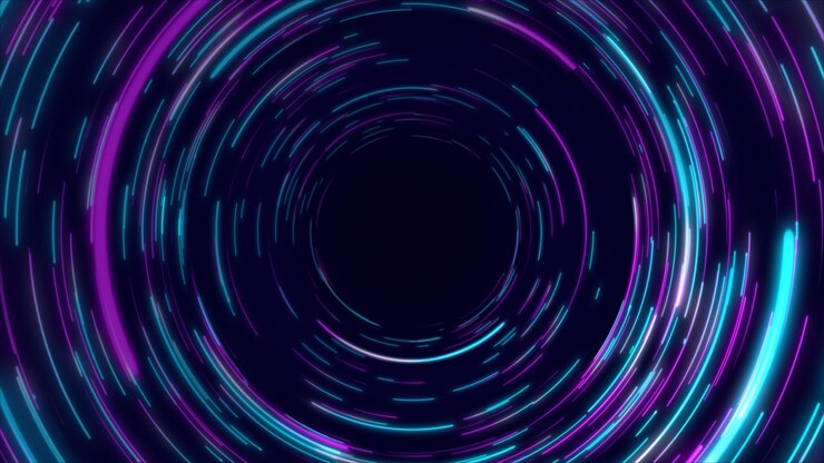 Foto fondo de líneas radiales circulares abstractas flujo de datos