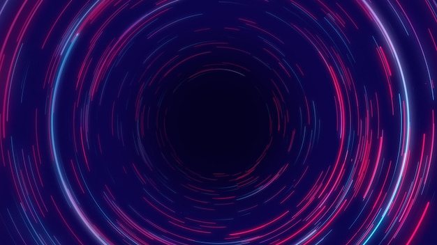 Fondo de líneas radiales circulares rosa y azul abstracto Flujo de datos