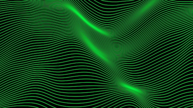 fondo de líneas verdes onduladas de neón