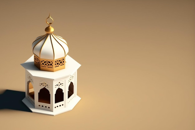 Fondo de linterna de mezquita de Render 3D