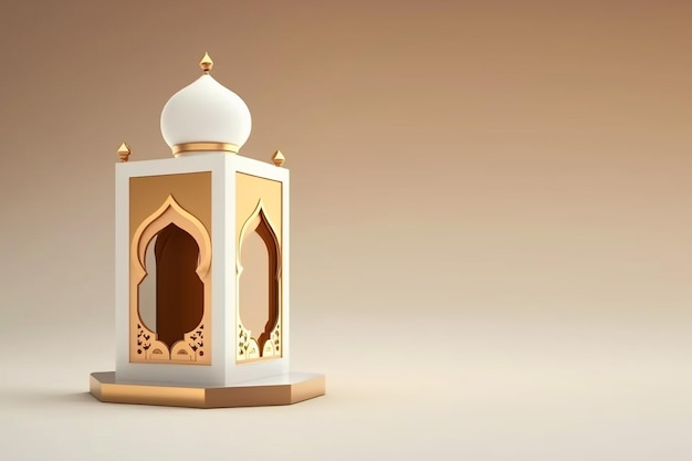 Fondo de linterna de mezquita de Render 3D