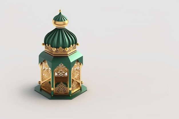 Fondo de linterna de mezquita de Render 3D