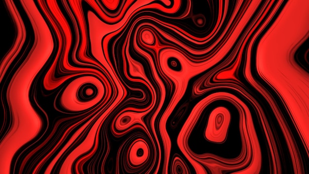 Fondo líquido abstracto rojo Textura de pintura líquida Textura de mármol rojo Fondo de pintura líquida de colores brillantes Textura de pintura de remolino negro y rojo