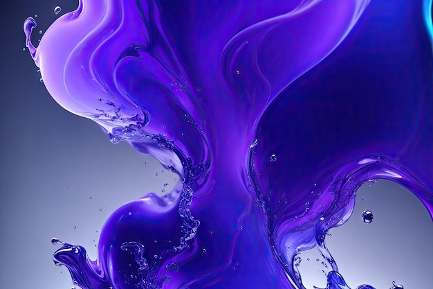 Fondo líquido brillante cosmético púrpura diseño de fondo ai generativo