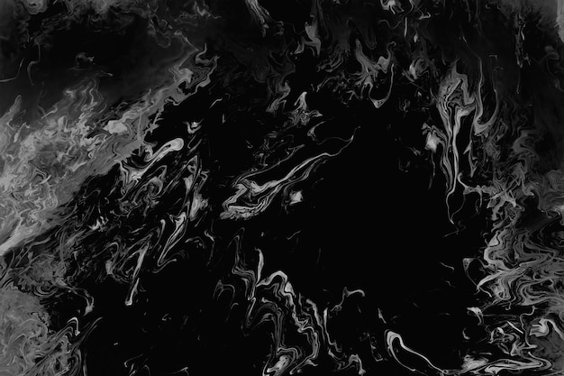 Fondo líquido negro abstracto Textura de remolino de tinta de aceite degradado de mármol