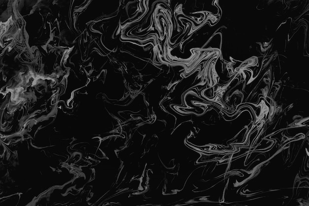 Fondo líquido negro abstracto Textura de remolino de tinta de aceite degradado de mármol