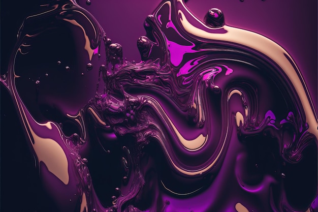 Fondo líquido púrpura neón vibrante AI generativo