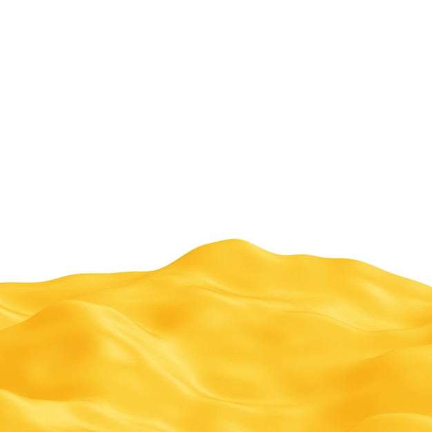 Fondo líquido suave dorado y blanco con espacio de copia en representación 3d para el concepto de carteles