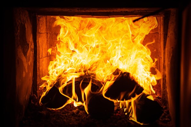 Fondo de llama de textura de fuego de chimenea de Navidad fuego acogedor de madera ardiente