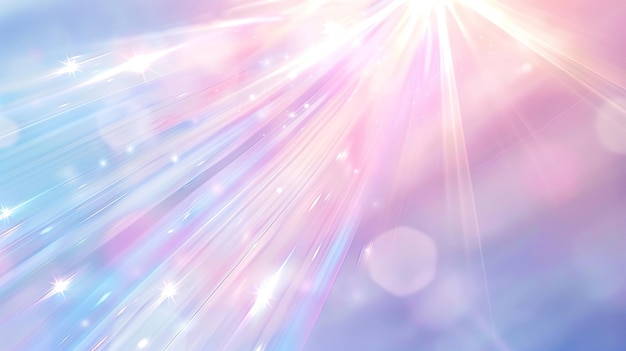Fondo de llamaradas solares con refracción y reflejo de la luz en tonos azules y rosados suaves