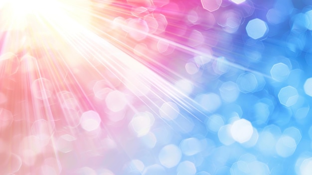 Fondo de llamaradas solares con refracción y reflejo de la luz en tonos azules y rosados suaves