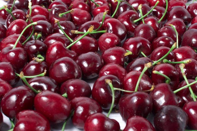 Fondo lleno de cerezas frescas