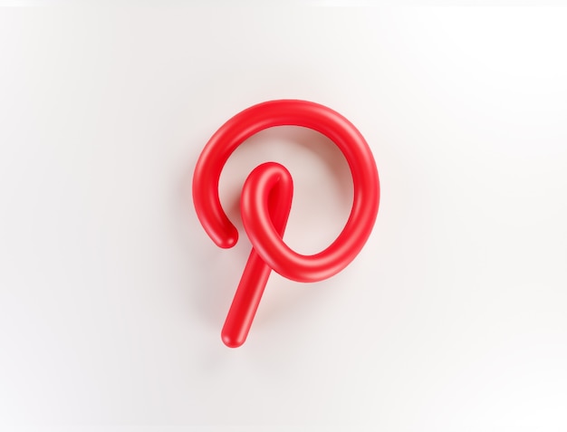 Fondo de logotipo de aplicación de pinterest 3d