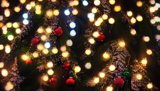 Fondo de luces de árbol de Navidad