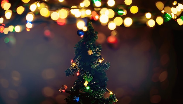 Fondo de luces de árbol de Navidad