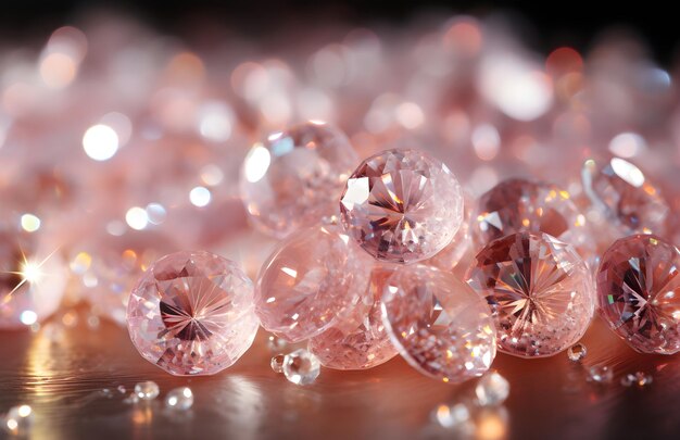 Fondo de luces blancas brillantes al estilo de plata clara y rosa claro vertido