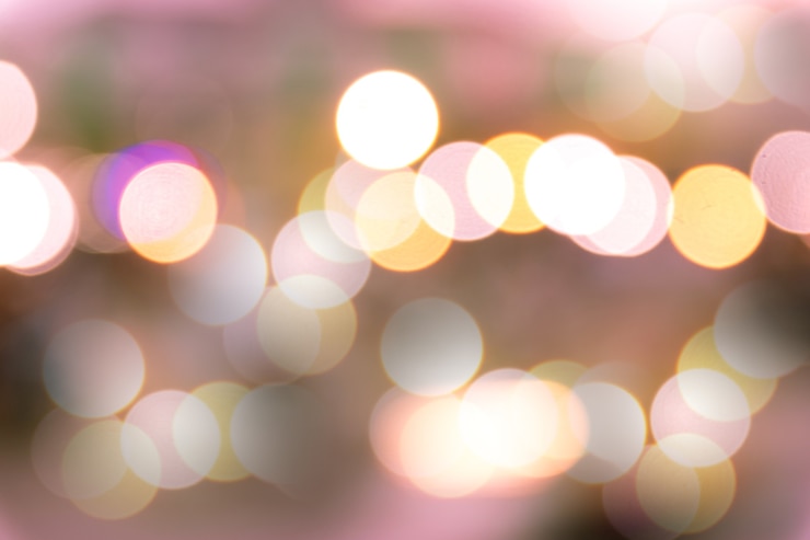 Foto fondo de luces bokeh borrosa en la carretera