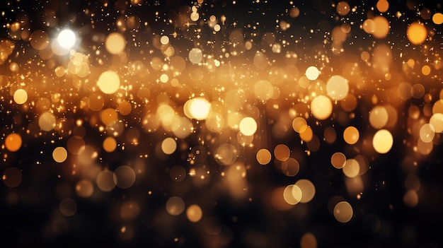 fondo de luces brillantes abstractas dorado y negro
