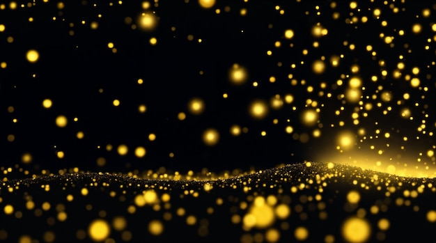 El fondo de las luces doradas de Bokeh