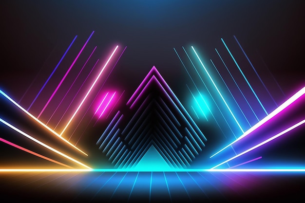 Fondo de luces de neón realista