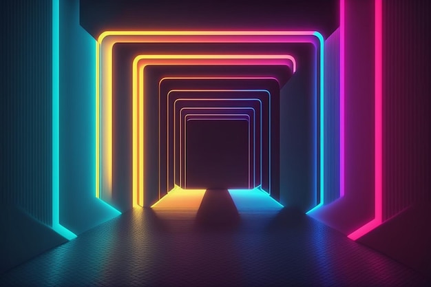 Fondo de luces de neón realista