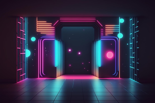 Fondo de luces de neón realista