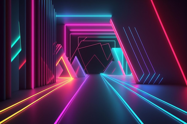 Fondo de luces de neón realistas
