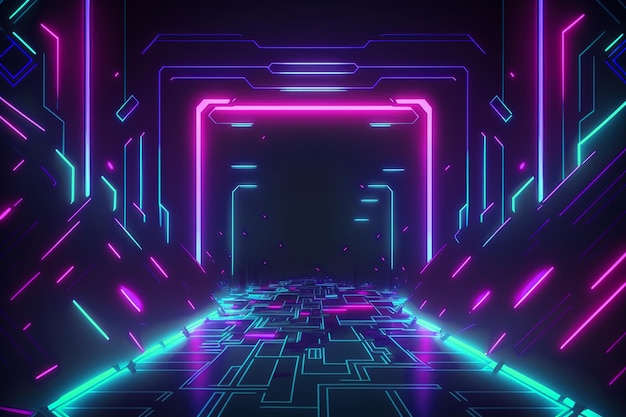 Fondo de luces de neón realistas