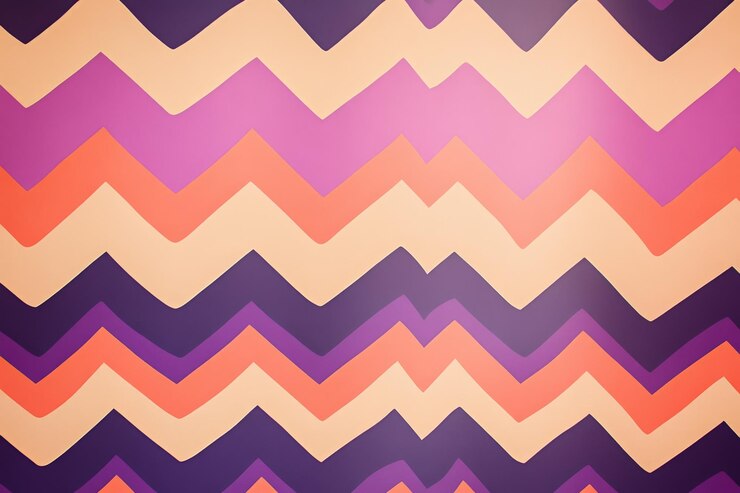 Foto un fondo lúdico con rayas en zigzag en colores brillantes, atrevidos, rosados, púrpuras y naranjas.