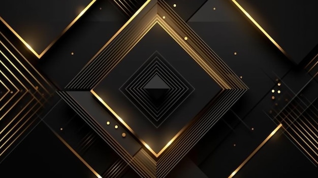 Fondo de lujo abstracto negro y dorado