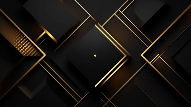 Fondo de lujo abstracto negro y dorado