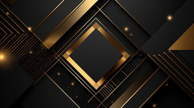 Fondo de lujo abstracto negro y dorado