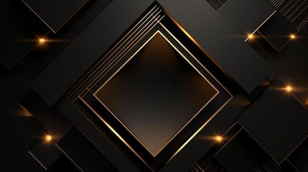 Fondo de lujo abstracto negro y dorado