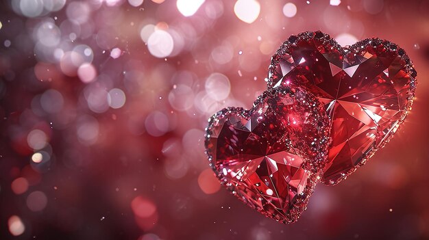 Fondo de lujo del brillo del día de San Valentín del símbolo de la pareja del corazón rojo