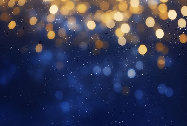 Fondo de luz de bokeh amarillo borroso de Navidad y Año Nuevo