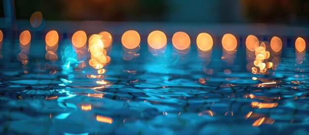 Foto fondo de luz bokeh dentro de la piscina