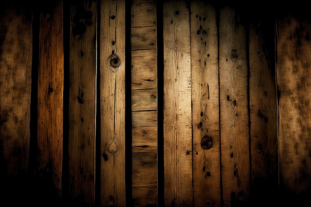 Fondo de madera abstracto de tablón de madera vieja con iluminación
