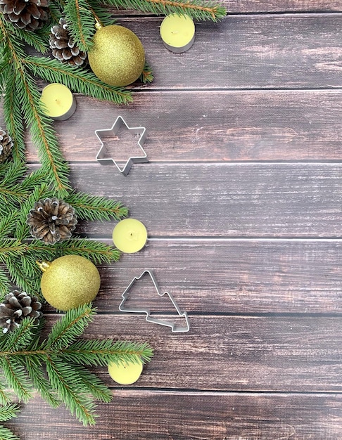 fondo de madera de año nuevo y navidad