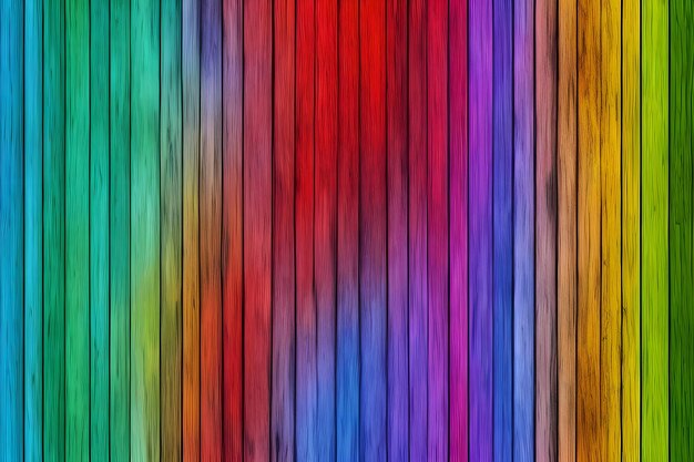 Fondo de madera colorida Fondo de madera arco iris Fondo de madera Fondo de madera AI Generativo