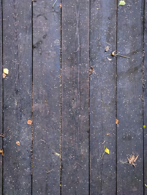 Fondo de madera con hojas de otoño