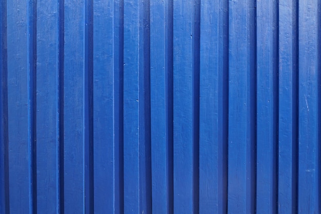 Fondo de madera de línea de fachada de textura de madera de valla de pared azul