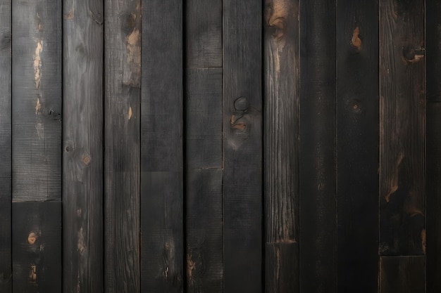 Fondo de madera negra rústica con textura sucia