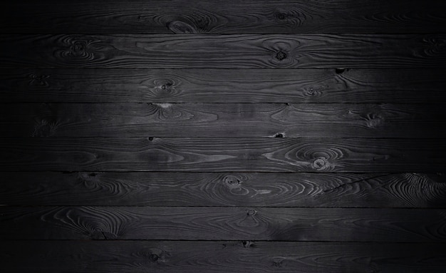 Fondo de madera negra, textura de tablones de madera vieja